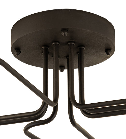 Meyda Lighting PipeDream 44" 8-Light Wrought Iron Alva Flush Mount Light