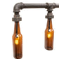Meyda Lighting PipeDream 48" 6-Light Raw Steel Wall Sconce With Amber Bottle Shade Glass