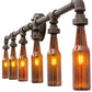 Meyda Lighting PipeDream 48" 6-Light Raw Steel Wall Sconce With Amber Bottle Shade Glass