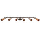 Meyda Lighting PipeDream 48" 6-Light Raw Steel Wall Sconce With Amber Bottle Shade Glass