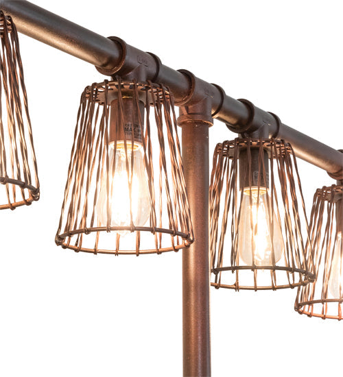 Meyda Lighting PipeDream 48" 6-Light Rustic Nail Table Lamp