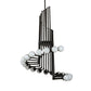 Meyda Lighting PipeDream 50" 20-Light Oil Rubbed Bronze Cascading Chandelier With White Opal Shade Glass