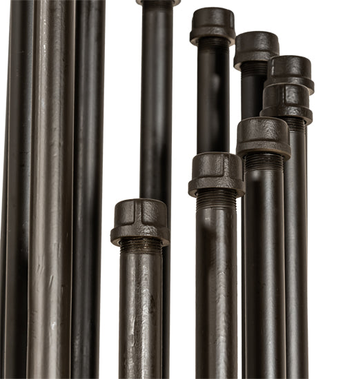 Meyda Lighting PipeDream 50" 20-Light Oil Rubbed Bronze Cascading Chandelier With White Opal Shade Glass