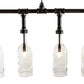 Meyda Lighting PipeDream 75" 10-Light Wrought Iron Pendant Light With Clear Bottle Shade Glass