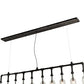 Meyda Lighting PipeDream 75" 10-Light Wrought Iron Pendant Light With Clear Bottle Shade Glass