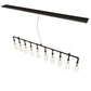 Meyda Lighting PipeDream 75" 10-Light Wrought Iron Pendant Light With Clear Bottle Shade Glass