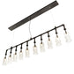 Meyda Lighting PipeDream 75" 10-Light Wrought Iron Pendant Light With Clear Bottle Shade Glass