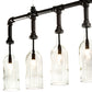 Meyda Lighting PipeDream 75" 10-Light Wrought Iron Pendant Light With Clear Bottle Shade Glass
