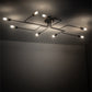 Meyda Lighting PipeDream Alva 79" 8-Light Wrought Iron Flush Mount Light
