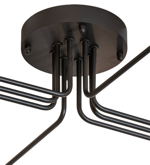 Meyda Lighting PipeDream Alva 79" 8-Light Wrought Iron Flush Mount Light