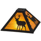 Meyda Lighting Placid Deer 16" Oil Rubbed Bronze Frame With Honey Amber Art Shade Glass