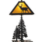 Meyda Lighting Placid Deer 21" 2-Light Oil Rubbed Bronze Table Lamp With Honey Amber Art Shade Glass and Lighted Base
