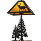Meyda Lighting Placid Deer 21" 2-Light Oil Rubbed Bronze Table Lamp With Honey Amber Art Shade Glass and Lighted Base