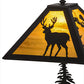 Meyda Lighting Placid Deer 21" 2-Light Oil Rubbed Bronze Table Lamp With Honey Amber Art Shade Glass and Lighted Base
