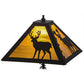 Meyda Lighting Placid Deer 21" 2-Light Oil Rubbed Bronze Table Lamp With Honey Amber Art Shade Glass and Lighted Base