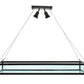 Meyda Lighting Plateau 49" 2-Light Wrought Iron Inverted Pendant Light With Clear Shade Glass