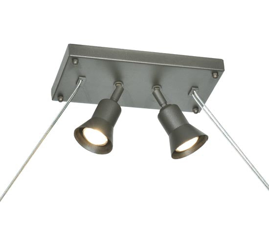Meyda Lighting Plateau 49" 2-Light Wrought Iron Inverted Pendant Light With Clear Shade Glass