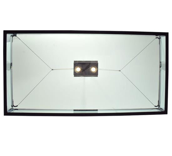 Meyda Lighting Plateau 49" 2-Light Wrought Iron Inverted Pendant Light With Clear Shade Glass