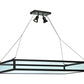 Meyda Lighting Plateau 49" 2-Light Wrought Iron Inverted Pendant Light With Clear Shade Glass