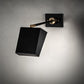 Meyda Lighting Platz 5" Solar Black & Natural Brass Wall Sconce With White Statuario Idalight Shade