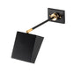 Meyda Lighting Platz 5" Solar Black & Natural Brass Wall Sconce With White Statuario Idalight Shade