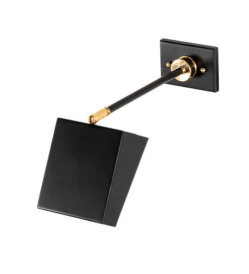 Meyda Lighting Platz 5" Solar Black & Natural Brass Wall Sconce With White Statuario Idalight Shade