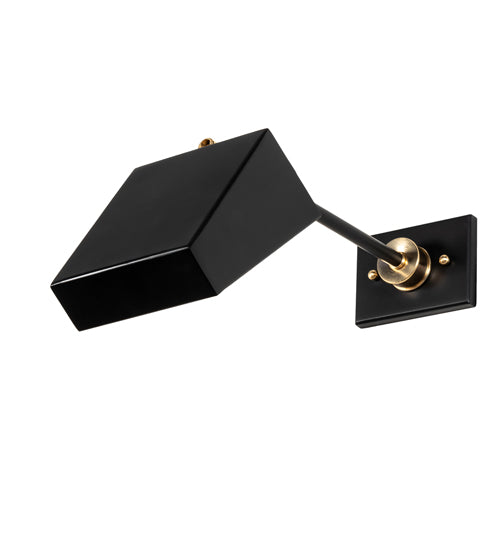 Meyda Lighting Platz 5" Solar Black & Natural Brass Wall Sconce With White Statuario Idalight Shade