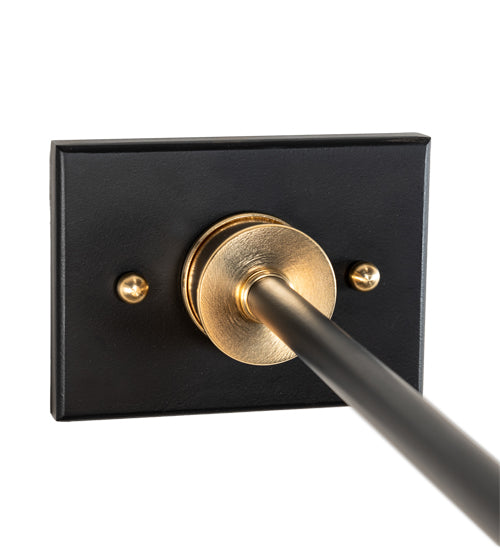 Meyda Lighting Platz 5" Solar Black & Natural Brass Wall Sconce With White Statuario Idalight Shade