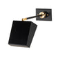 Meyda Lighting Platz 5" Solar Black & Natural Brass Wall Sconce With White Statuario Idalight Shade