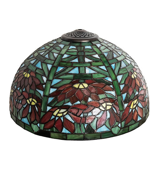 Meyda Lighting Poinsettia 15" Multi-Colored Shade Glass