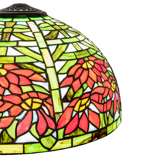 Meyda Lighting Poinsettia 15" Multi-Colored Shade Glass