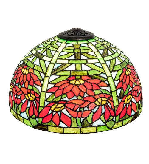 Meyda Lighting Poinsettia 15" Multi-Colored Shade Glass