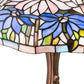 Meyda Lighting Poinsettia 18" Mahogany Bronze Fluted Accent Table Lamp With Multi-Colored Shade Glass