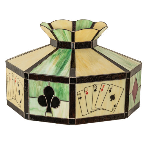 Meyda Lighting Poker Face 21" Multi-Colored Stained Shade Glass