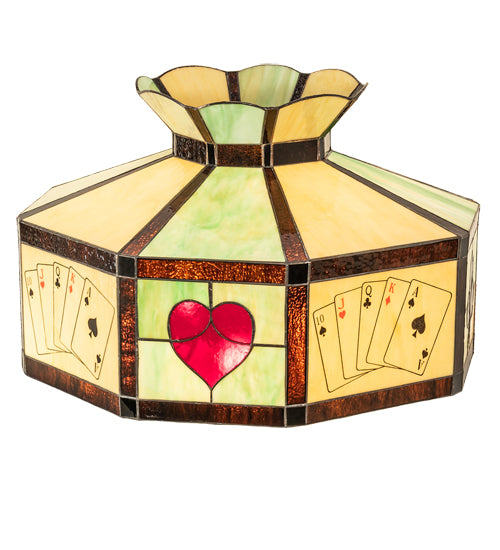 Meyda Lighting Poker Face 21" Multi-Colored Stained Shade Glass