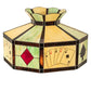 Meyda Lighting Poker Face 21" Multi-Colored Stained Shade Glass