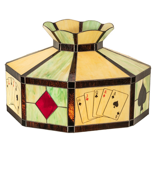 Meyda Lighting Poker Face 21" Multi-Colored Stained Shade Glass