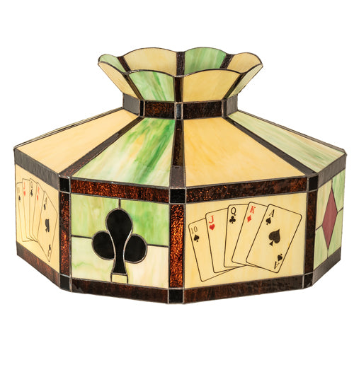 Meyda Lighting Poker Face 21" Multi-Colored Stained Shade Glass