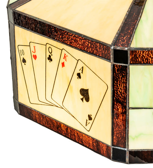 Meyda Lighting Poker Face 21" Multi-Colored Stained Shade Glass