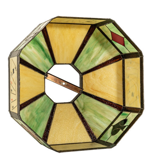 Meyda Lighting Poker Face 21" Multi-Colored Stained Shade Glass