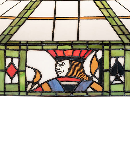 Meyda Lighting Poker Face 23" Multi-Colored Shade Glass