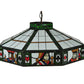 Meyda Lighting Poker Face 24" 3-Light Mahogany Bronze Pendant Light With Multi-Colored Stained Shade Glass