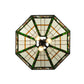 Meyda Lighting Poker Face 24" 3-Light Mahogany Bronze Pendant Light With Multi-Colored Stained Shade Glass