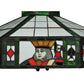 Meyda Lighting Poker Face 24" 3-Light Mahogany Bronze Pendant Light With Multi-Colored Stained Shade Glass