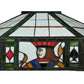 Meyda Lighting Poker Face 24" 3-Light Mahogany Bronze Pendant Light With Multi-Colored Stained Shade Glass