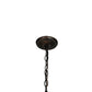 Meyda Lighting Poker Face 24" 3-Light Mahogany Bronze Pendant Light With Multi-Colored Stained Shade Glass
