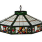 Meyda Lighting Poker Face 24" 3-Light Mahogany Bronze Pendant Light With Multi-Colored Stained Shade Glass