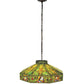 Meyda Lighting Poker Face 24" 4-Light Mahogany Bronze Pendant Light With Multi-Colored Shade Glass