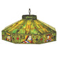 Meyda Lighting Poker Face 24" 4-Light Mahogany Bronze Pendant Light With Multi-Colored Shade Glass