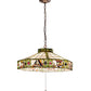 Meyda Lighting Poker Face 24" 4-Light Mahogany Bronze Pendant Light With Multi-Colored Stained Shade Glass